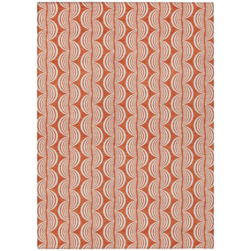 Coral Rectangular Machine Washable Indoor/Outdoor Rug - 2'6" x 3'10"