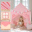  Tente pour enfant Wilwolfer avec tapis et lumières étoilées, tentes de jeu pour enfants pour tout-petits, maisonnette intérieure et extérieure pour enfants