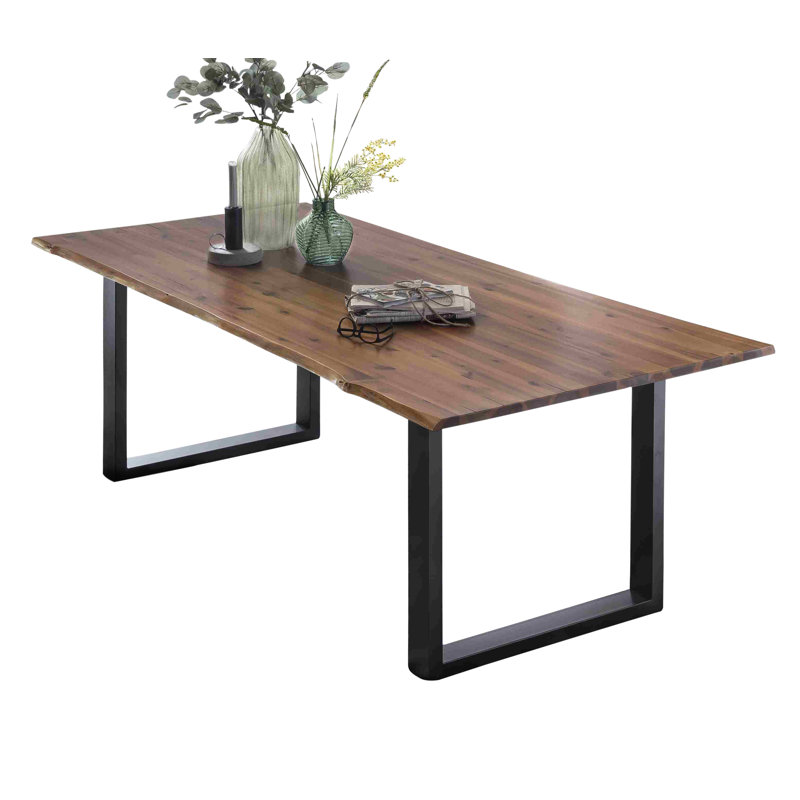 Table de salle à manger Acacia, L 33,46 po x L 63 po, Cognac, Noir