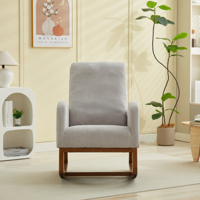 Upholstered Rocking Chair With Solid Wood Leg