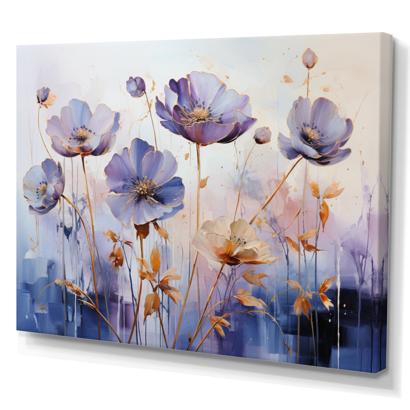 Décoration botanique mauve Serenade IV - Abstract Botanicals, L 40 po x H 30 po, Toile tendue