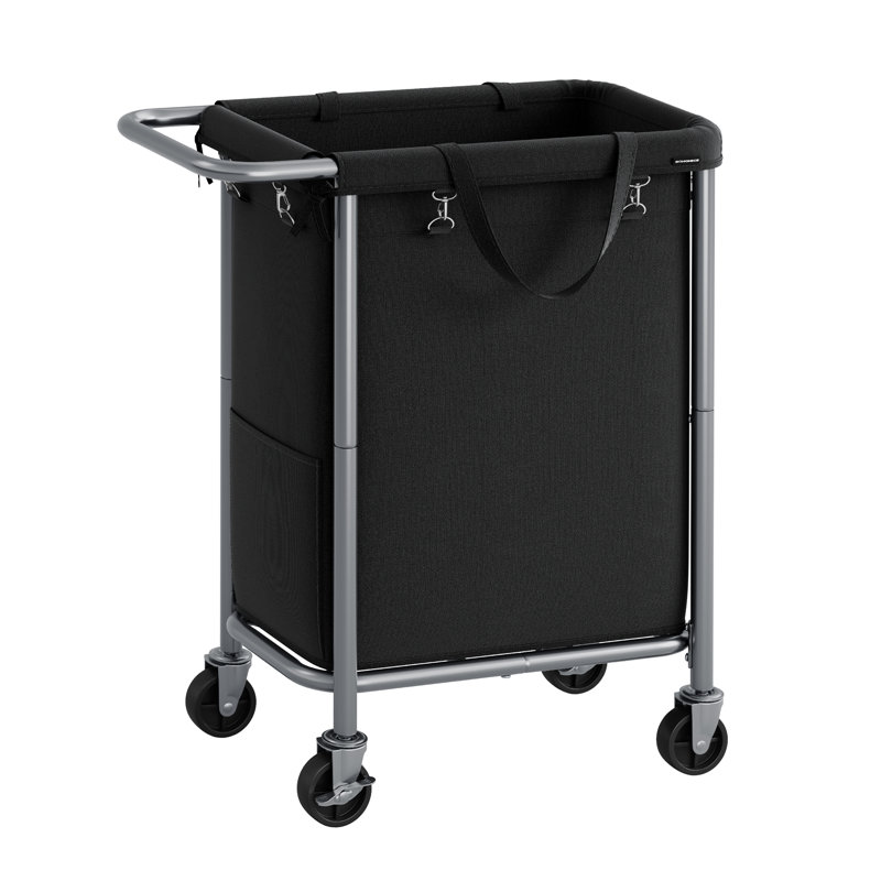 Rolling Laundry Hamper with Handles, Ink Black