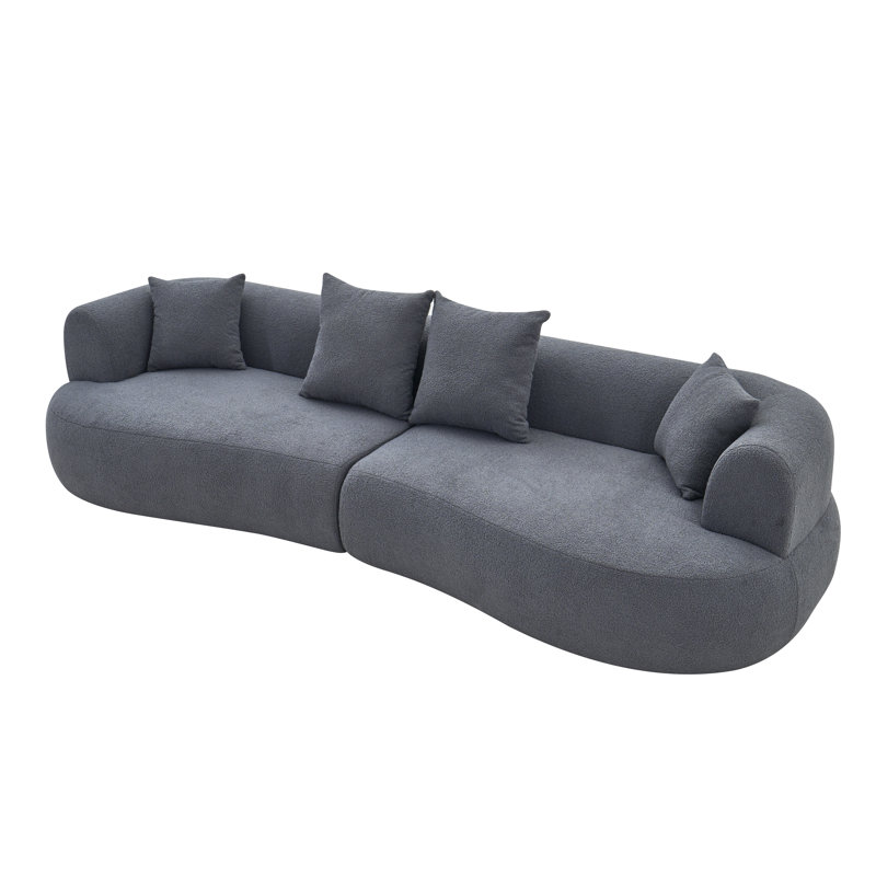 Canapé modulaire courbé moderne Caldera, Ourson gris