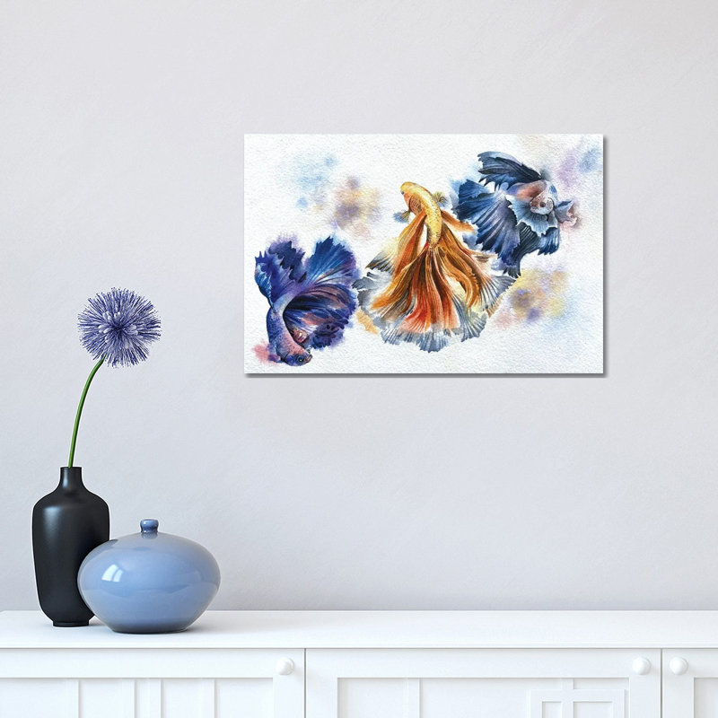 Beta Fish 1 Piece Wrapped Canvas Painting, 30.48 cm H x 45.72 cm W