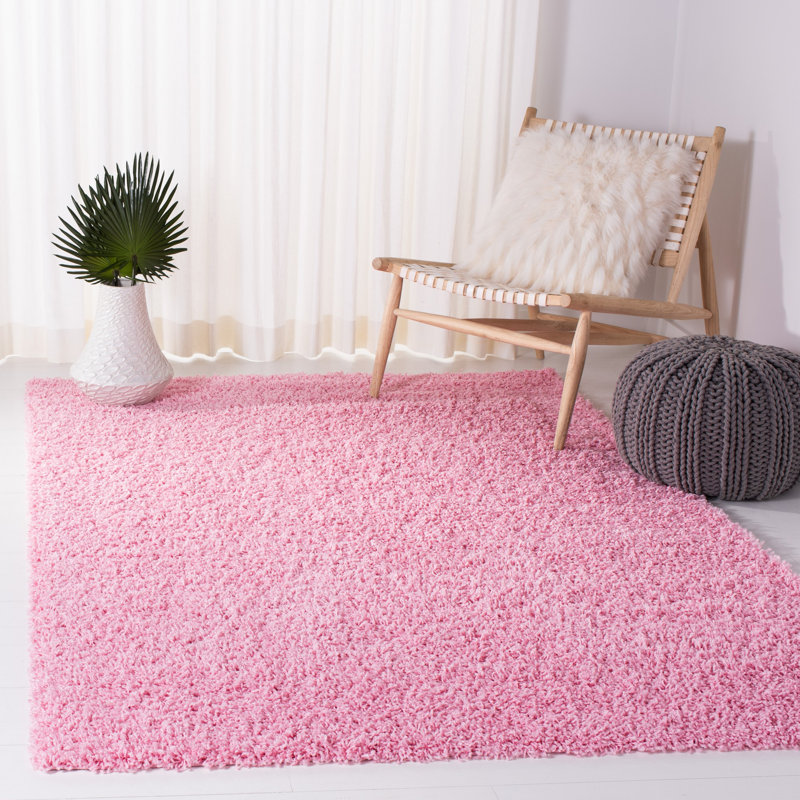 Tapis d'intérieur tissé à la main rose Baldev, Rectangle 9 pi x 12 pi
