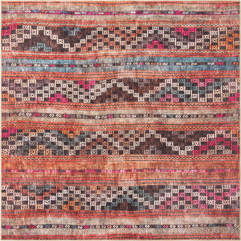 Tapis traditionnel de couleur rouge Mauri, Tapis de couloir 2 pi x 6 pi