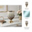Home Modern Glass Hurricane Candle Holder with Metal Sculpted Leaf Stand - Decorative Pillar Candlestick Holder for Entryway Tabletop - White & Gold-106920315