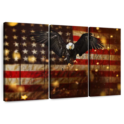 Drapeau des États-Unis avec un aigle à tête blanche