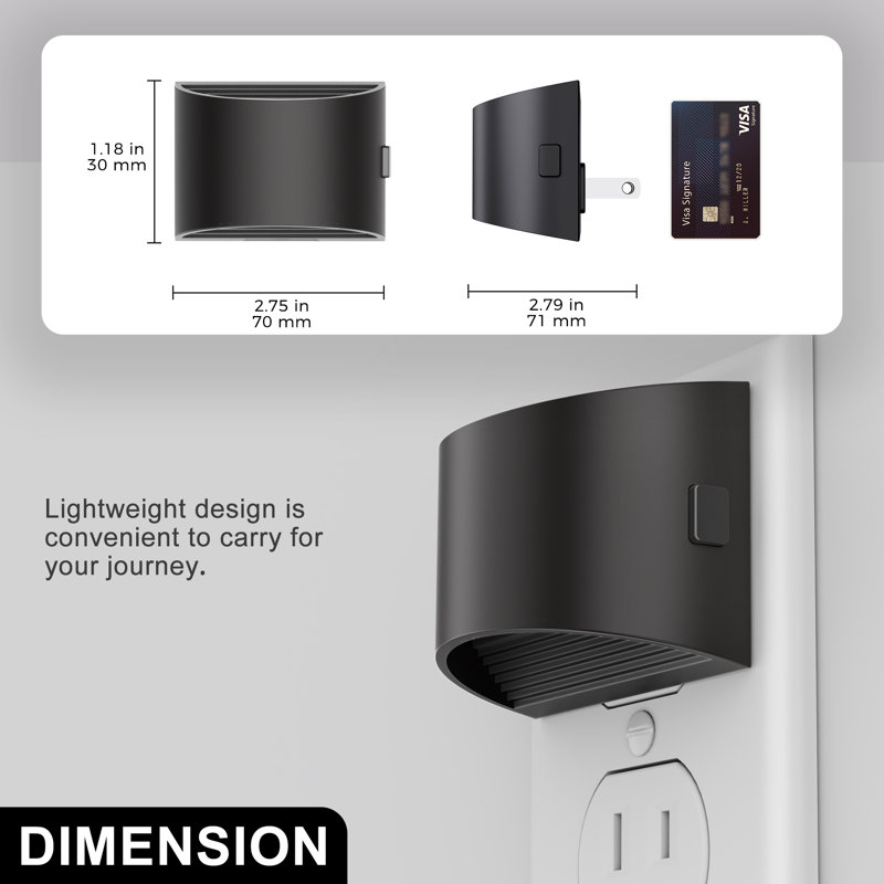 2 Pack Black 3CCT Night Light Amber To Cool White No Memory