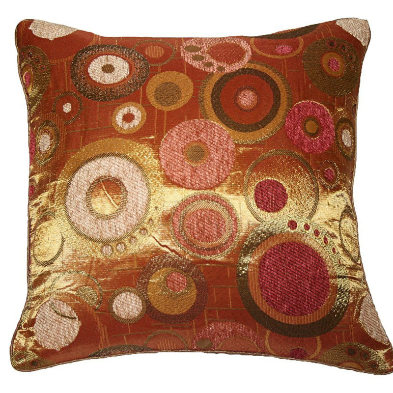 Candy Reversible Pillow Cover, 18" H x 18" W, Brass