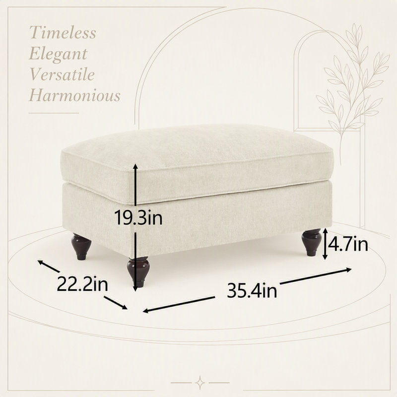 Pouf en chenille avec volants amovibles et configurations multiples, idéal pour les espaces de vie polyvalents., Beige