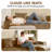 Boneless Boneless Couch Modular Sectional Sofa, Modern Deep Seat Sectional Couches, Comfy Velvet Cloud Couch Sofa, No Assembly, For Small Spaces, Living Room, Bedroom-1097997360-1097997366-1097997371