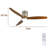 52 Inch Ceiling Fan With Light, 3 Light Solid Wood Blades,Remote Control,6-Speed Reversible DC Motor For Living Room,Bed Room,Dining Room-1783303208-1783303210