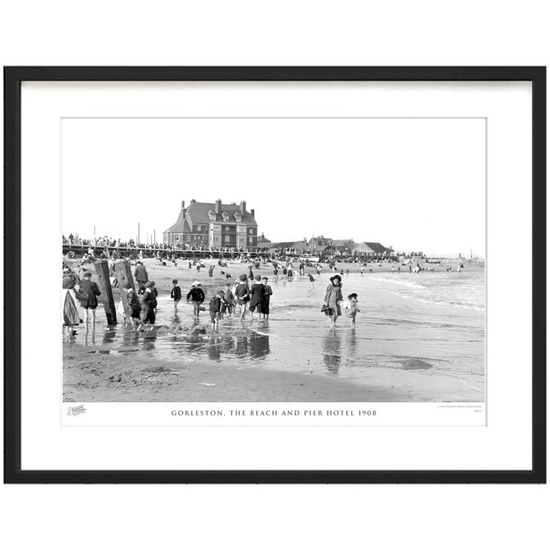 Gorleston, The Beach And Pier Hotel 1908 by Francis Frith - Single Picture Frame Print, 45cm H x 60cm W x 2.3cm D