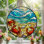 Panneau de vitrail en verre coloré 7,8 po H Crabs