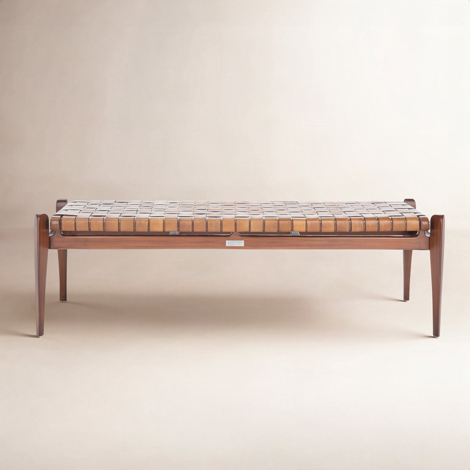 Kenan 50.8 " Genuine Leather Bench, Brown