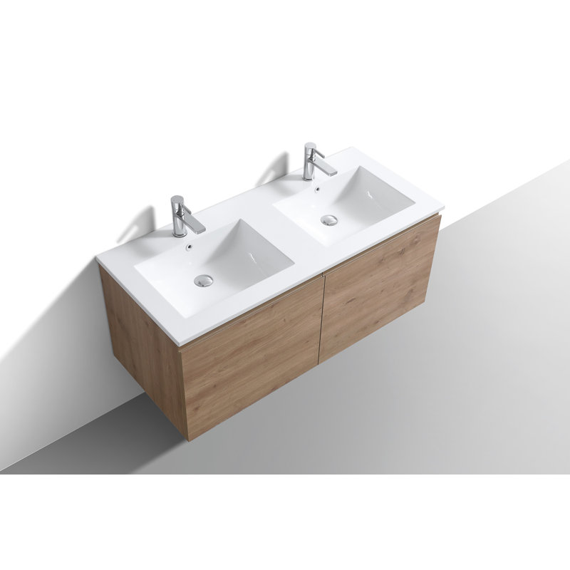 Ensemble de meuble-lavabo double mural 47,65 po Luvera