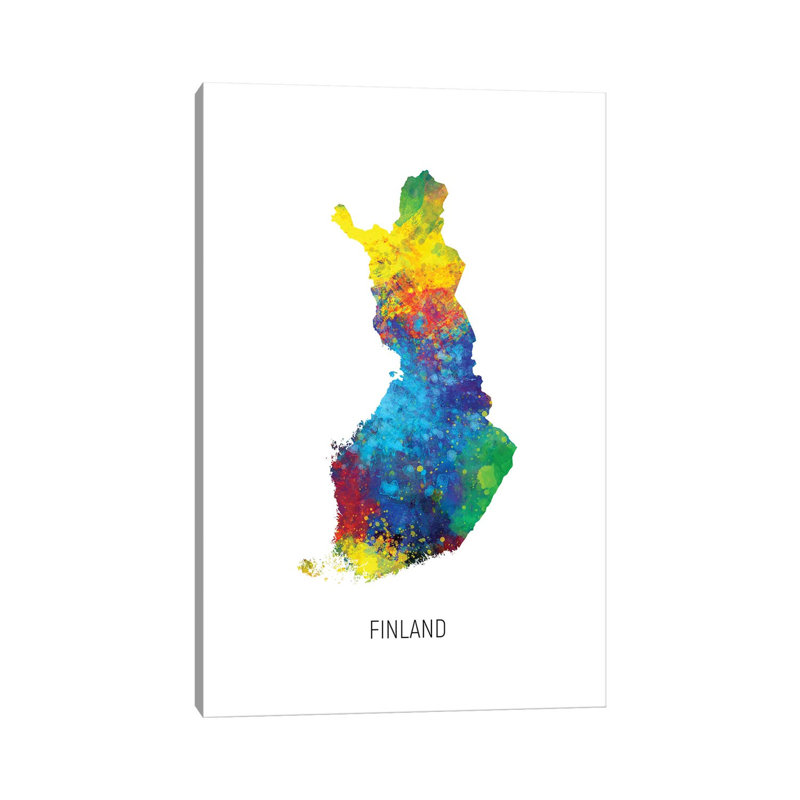MTO2967-Carte de la Finlande, H 40 po x l 26 po x P 1,5 po