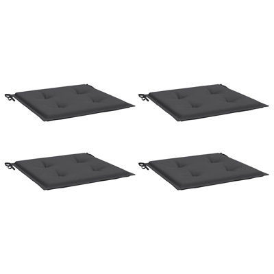 Ensemble de 4 coussins de chaise en tissu 100% polyester anthracite Oxford