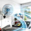 Ventilateur mural, ventilateur mural oscillant de 20 po, 3 vitesses, longue distance de circulation d'air, angle de rotation réglable, mécanique puissant pour l'industrie, commercial, garage, atelier, gymnase, noir