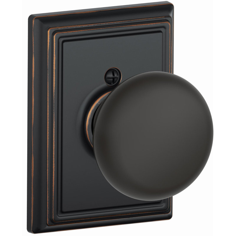 Faux bouton de porte simple Plymouth, Bronze vieilli