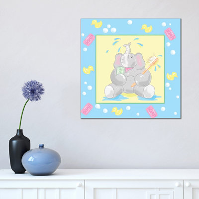Baby Elephant Bath II by Jade Reynolds - Wrapped Canvas Painting