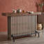 Buffet moderne à hauteur de comptoir avec rangement ouvert à 2 niveaux, plateau imitation marbre, repose-pieds en métal pour petits espaces-1784469366