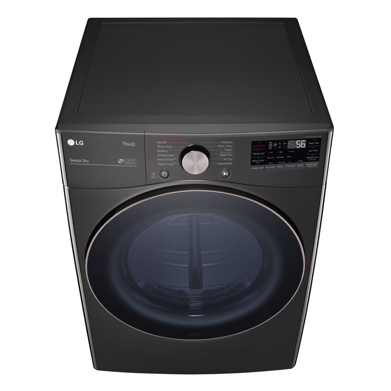 Black Steel 7.4 Cu. Ft. Smart Front Load Electric Dryer with TurboSteam