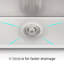Évier en acier inoxydable encastrable 33 po x 19 po x 10 po pour la cuisine, rouille et teinture, calibre 16, finition nickel brossé, revêtement