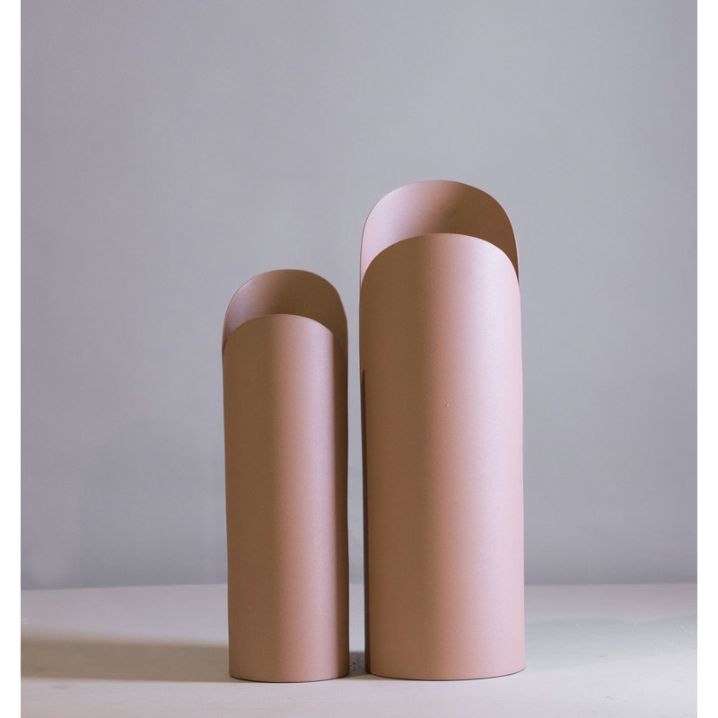 Vase en fer Jenny, H 15,75 po x l 5 po x P 5 po, Rose