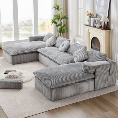 Canapé modulaire surdimensionné de 149 po avec siège profond 149 po, canapé modulaire en U 7 en 1, sans assemblage
