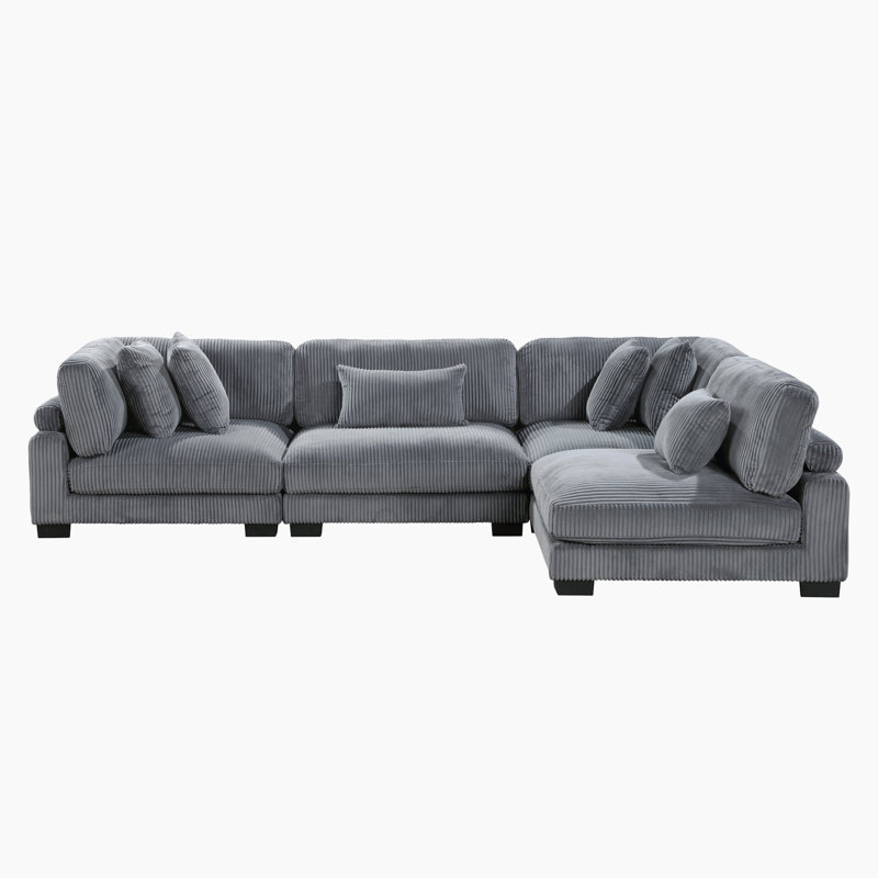 Brinsley 135”W Modern Track Arm Modular Sectional Sofa