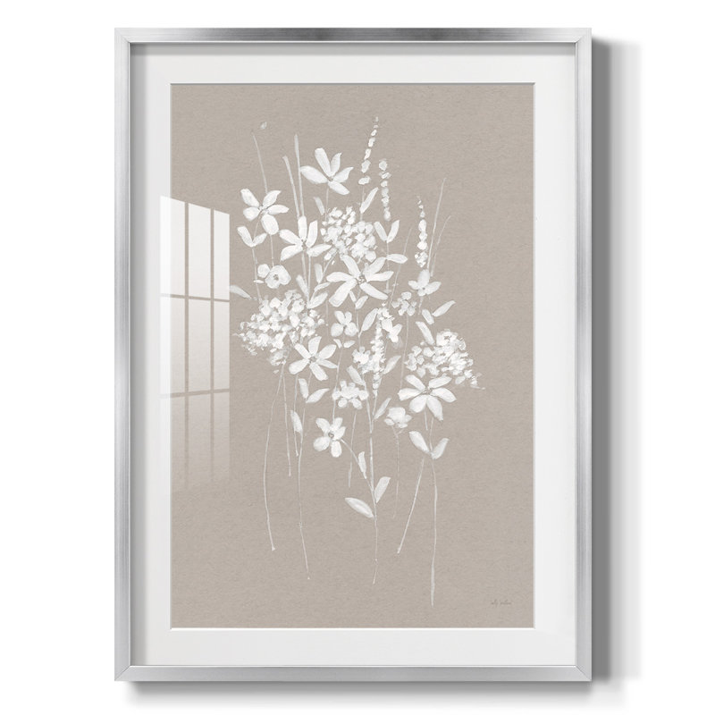 Notes géométriques I - Toile tendue avec châssis, H 25,5 po x l 17,5 po, Argent argent