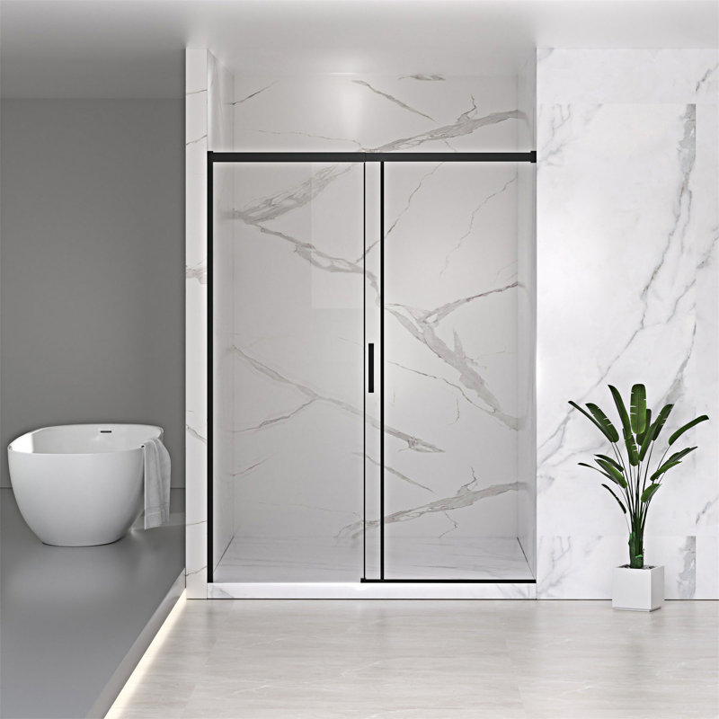 Porte de douche coulissante semi-sans cadre