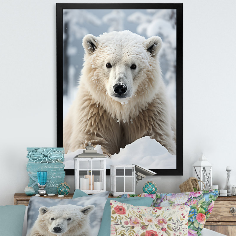 Beckah Alaska, rencontre polaire sur toile, H 40 po x l 30 po x P 1,5 po, Cadre photo noir