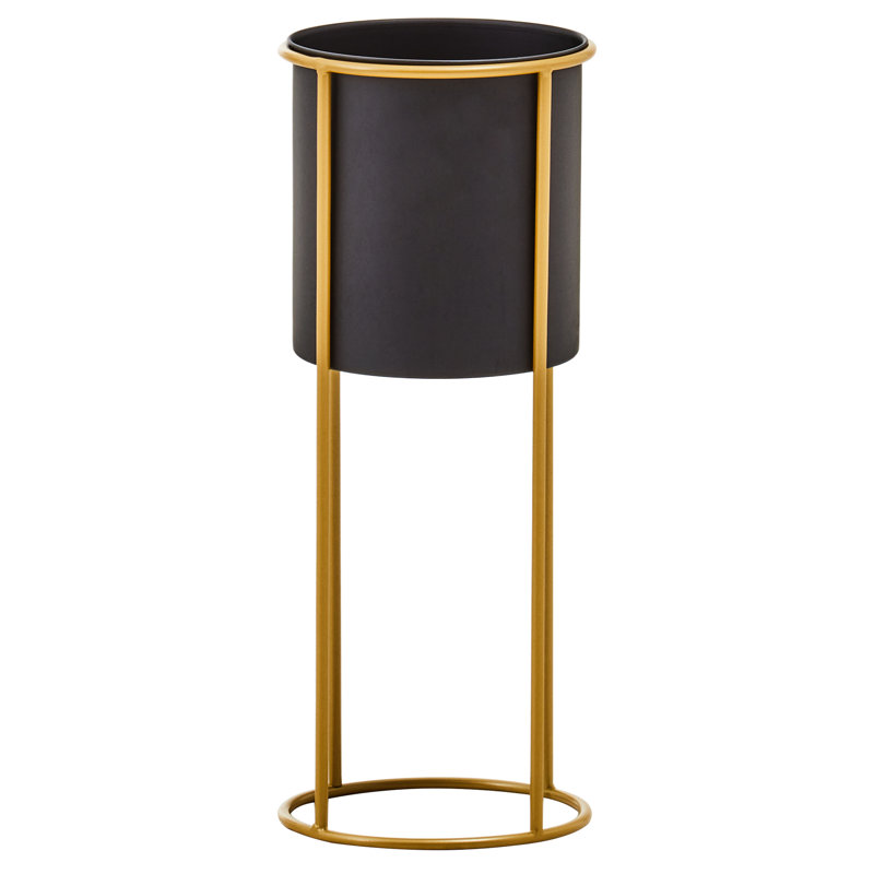 Moonsu Metal Cachepot, Black, 60 x 23 x 23