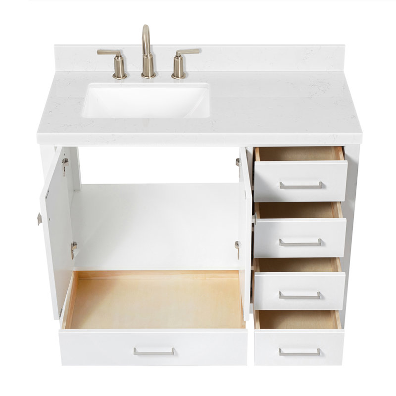 Meuble-lavabo simple 42,25 po avec plateau , Blanc