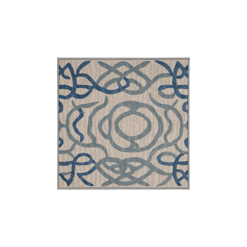 Tapis gris lavable à la machine, Carré 6 pi