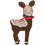 Figurine de renne de Noël 13,75 "Kisses de pain d’épice avec nez rouge