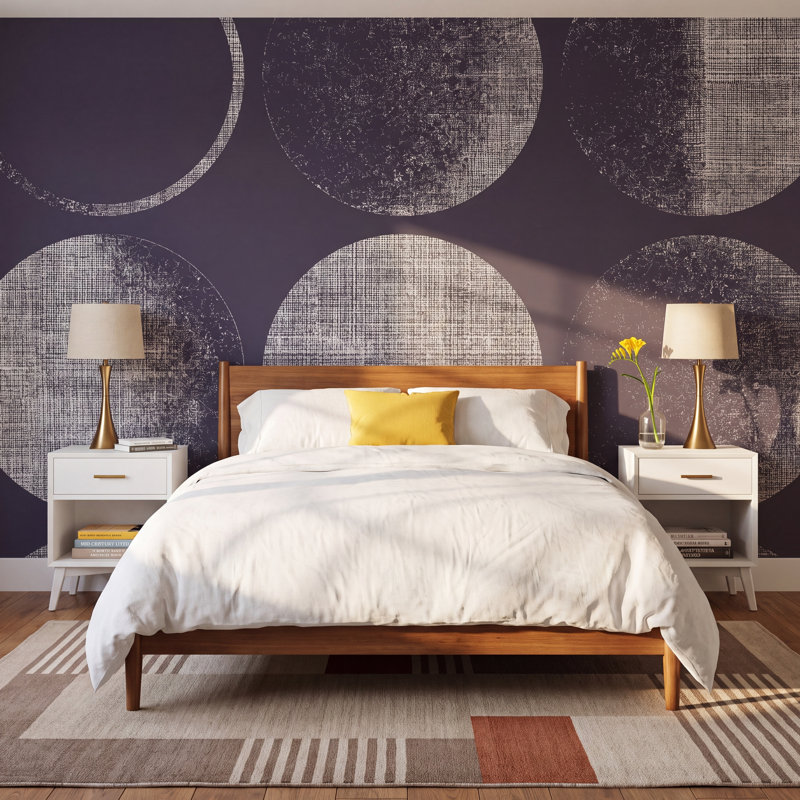 Moons Peel And Stick Wallpaper, Navy Blue