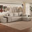 Reversible L-Shape 3 Seat Sectional Couch Pull Out Sleeper Sofa