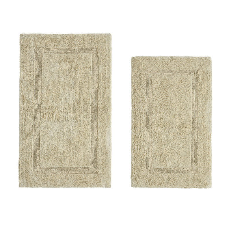 Ensemble de tapis de salle de bain réversibles super absorbants 2 pièces Lux, Sable