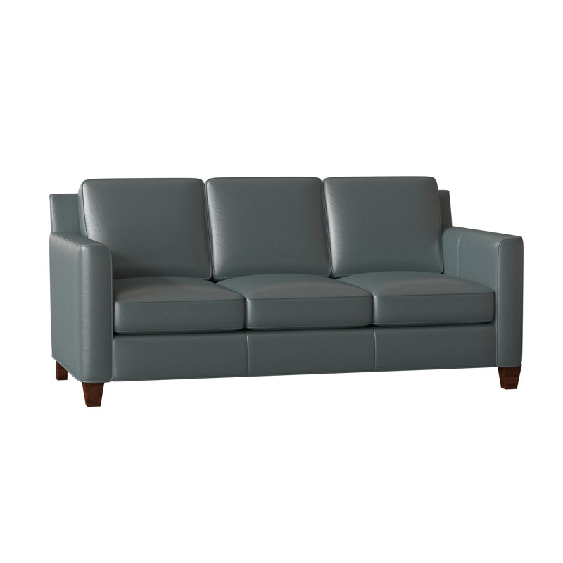 Yorba Leather Sofa, Outsider Raven Genuine Leather, Mahogany