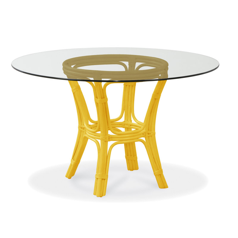 Trellis Round Glass Dining Table, 29" H x 48" L x 48" W, Nickel