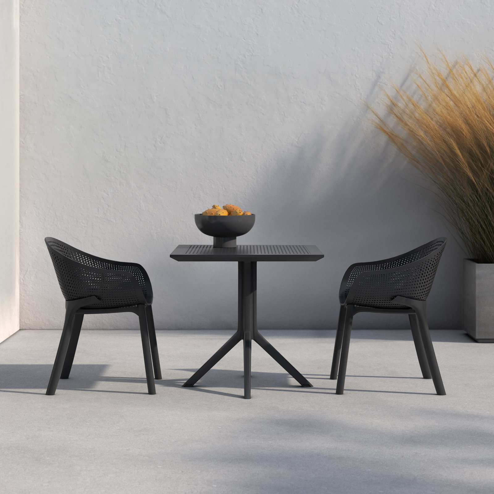 Farrah 32" Patio Bistro Set, Black