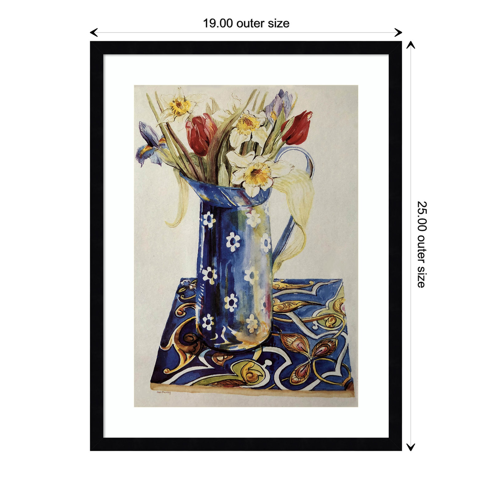 Tulips by Thewsey Joan, 25" H x 19" W, Black