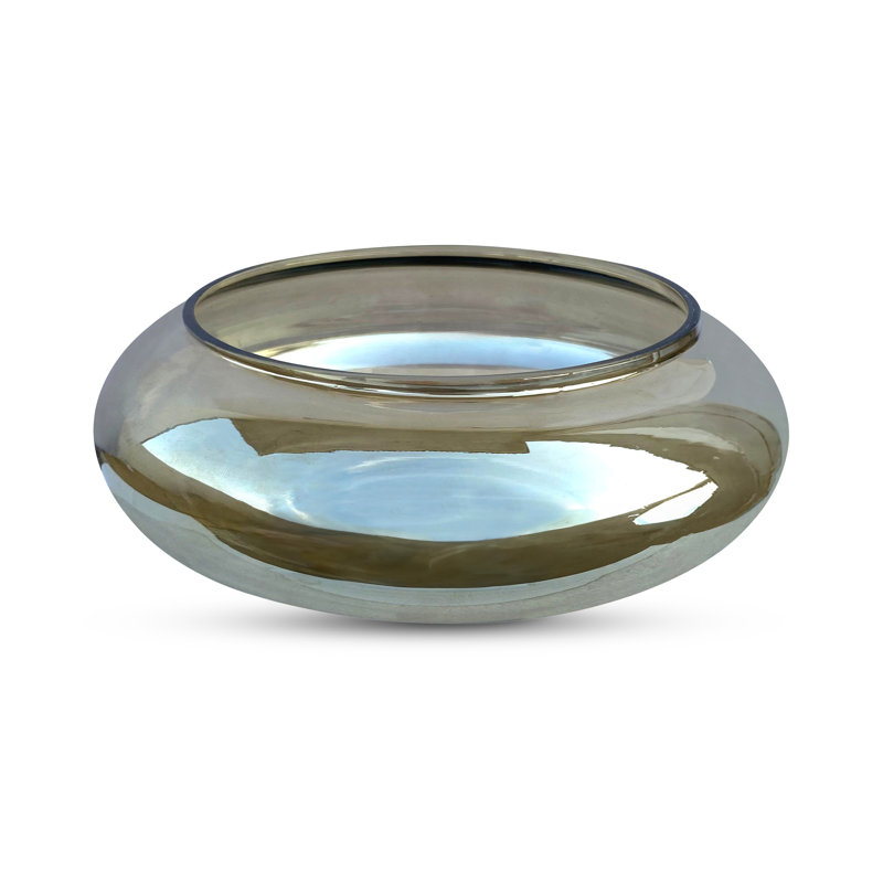 Petit bol en verre Alderete brun fumé, H 3,5 po x l 8 po x P 8 po