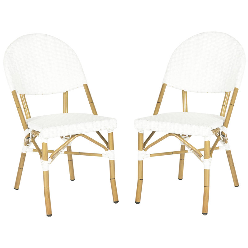 Chaise de terrasse empilable Nergizli, Blanc cassé