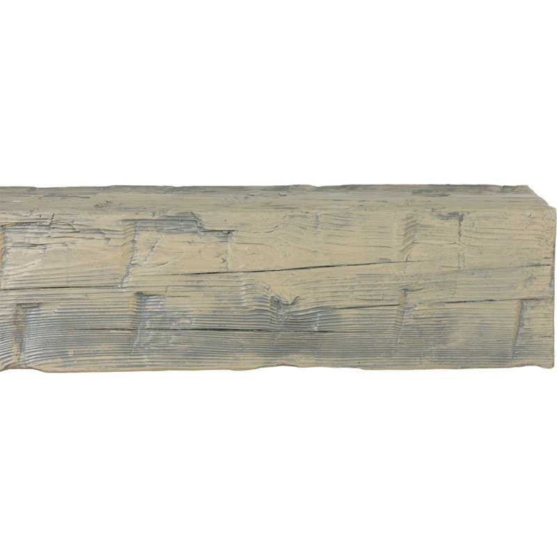 Manteau de cheminée en faux bois récupéré, Grès, H 5,5 po x l 90 po x P 7,5 po
