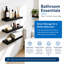 Ensemble de 4 tablettes flottantes en bois pour tablettes de salle de bain